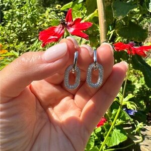 Pave Link Earrings 14K gold plated